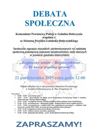 Golub-Dobrzyń: debata o bezpieczeństwie seniorów